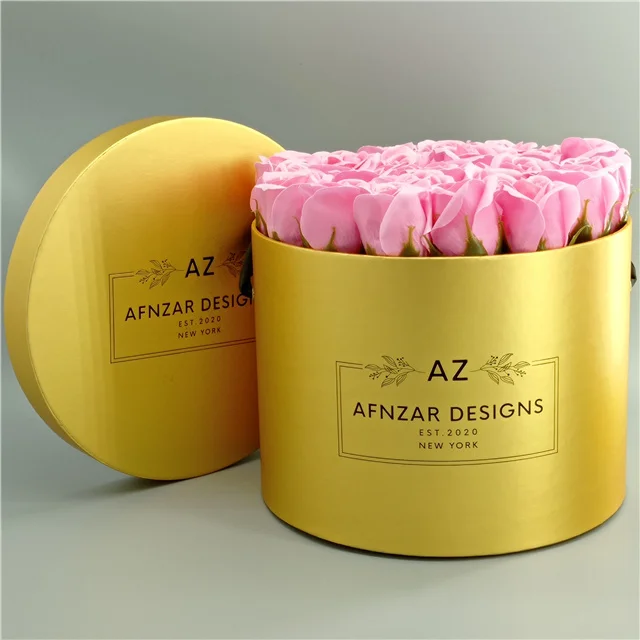 Round gift box for dry flowers packaging