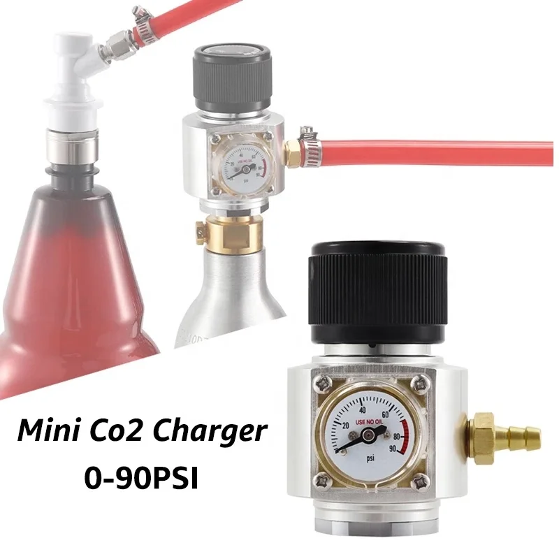 Мини-Регулятор газа Co2 0-90psi Редуктор давления с 8 мм зазубринами для приготовления пива в домашних условиях сода