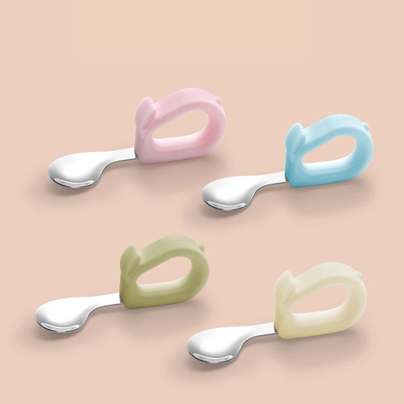 Custom Food Grade Silicone Spoon Animal Shape Children Spoon