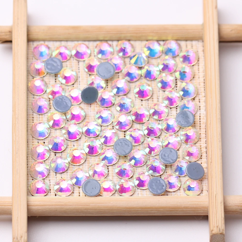 Wholesale Bulk 1440pcs SS20 Hot-fix Rhinestones Crystal AB Flat Back Hot Fix Glass Rhinestone For Iron On Crystal Design