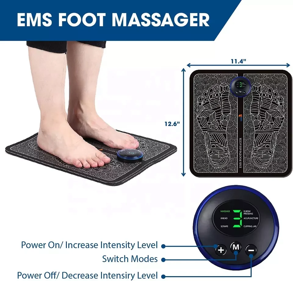 Portable Usb Home Use Pedicure Foot Massager Mat Massage Pad Ems Foot Massager