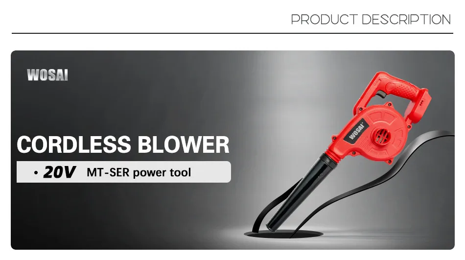 Cordless electric reel blower  20V 10000 rpm Brushless WOSAI snow blower machine blower vacuum electric garden tool