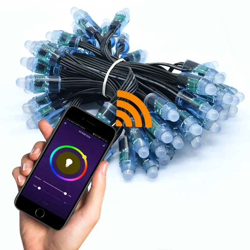 Умная гирлянда с Wi-Fi Tuya RGB регулируемой яркостью меняющая цвет Рождественское