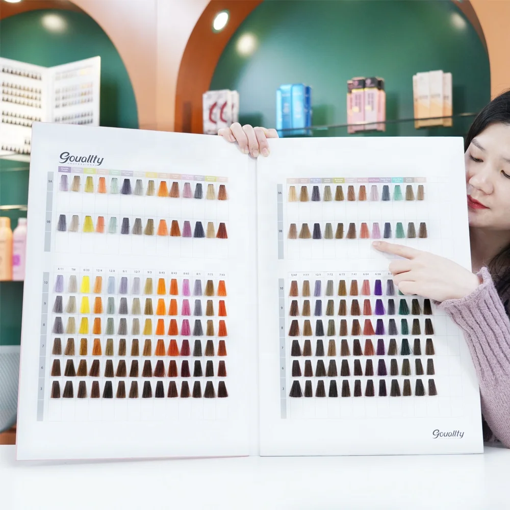 Customized 3 Fold Hairdresser Hair color Swatch Chart Hair Dye Palette Color Design Chart