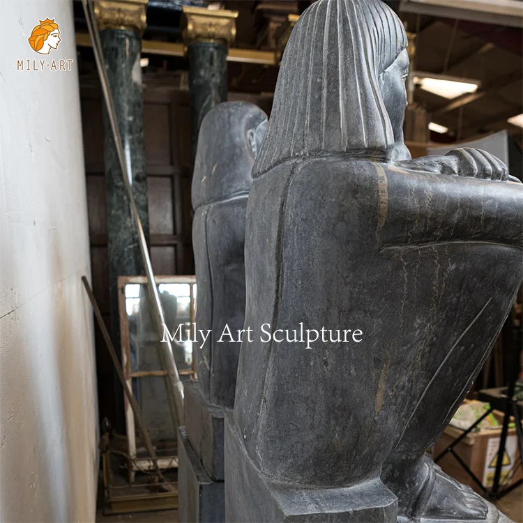 Custom High Quality Marble Statue Life Size Pharaoh Egypten For Outdoor