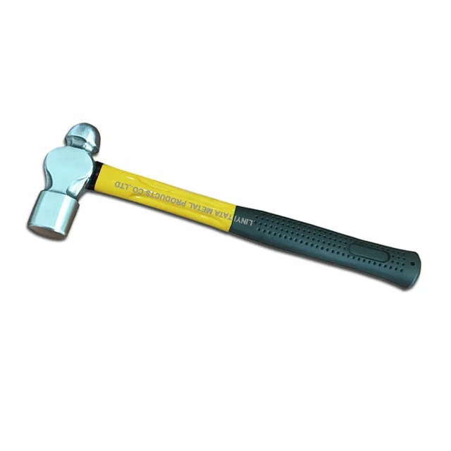 Hammer factory wholesale steel forged ball peen hammer with fiberglass handle