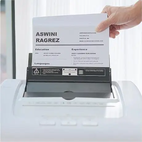 2x15mm 35 Liter Office Paper Shredder Automatic Machine A4 P-5 Level for Castor Wheels Applicable to Educational Institutions