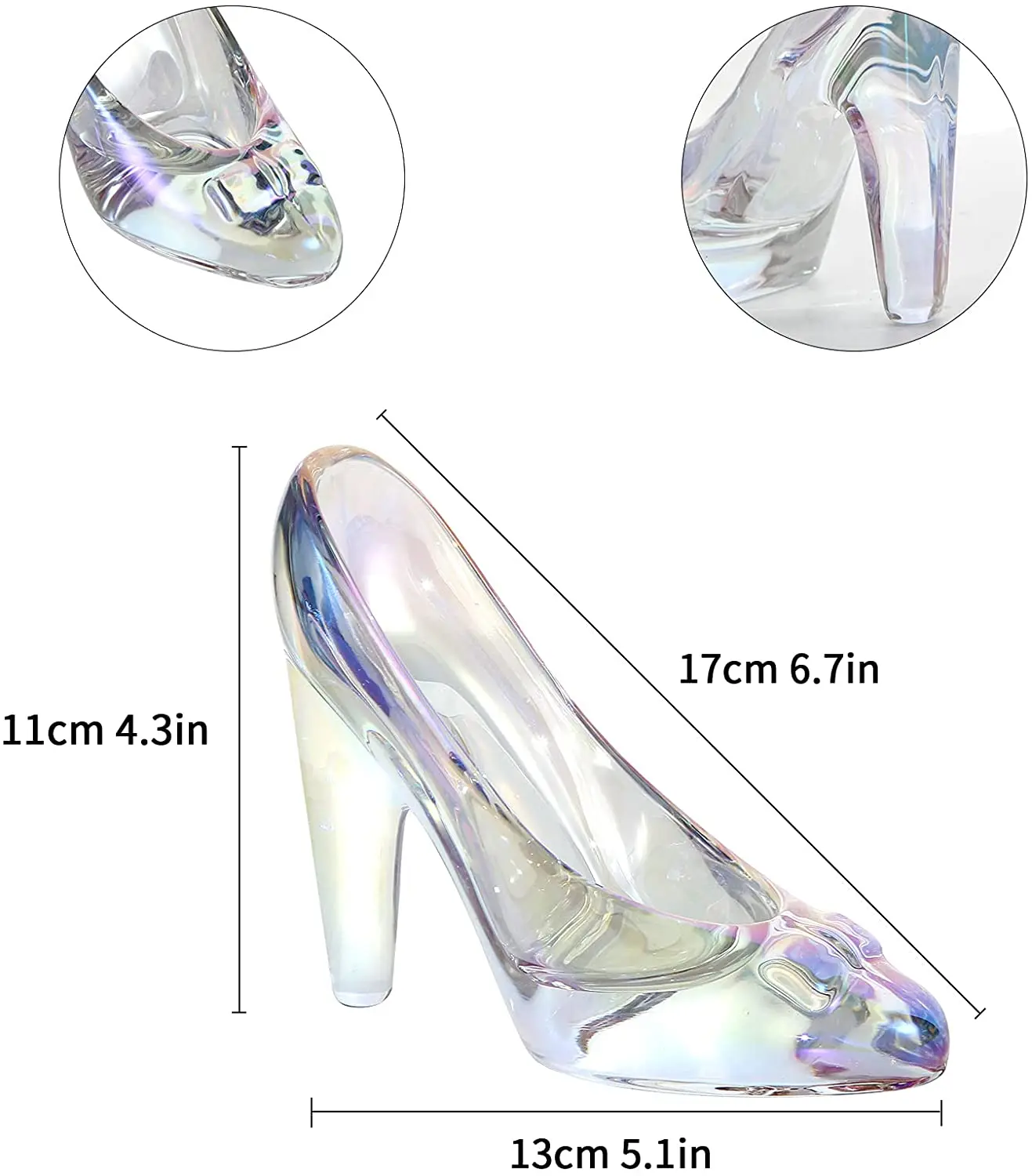 Crystal High Heels Shoes Ornaments Glass Slipper Decoration Gift for Birthday Wedding Party