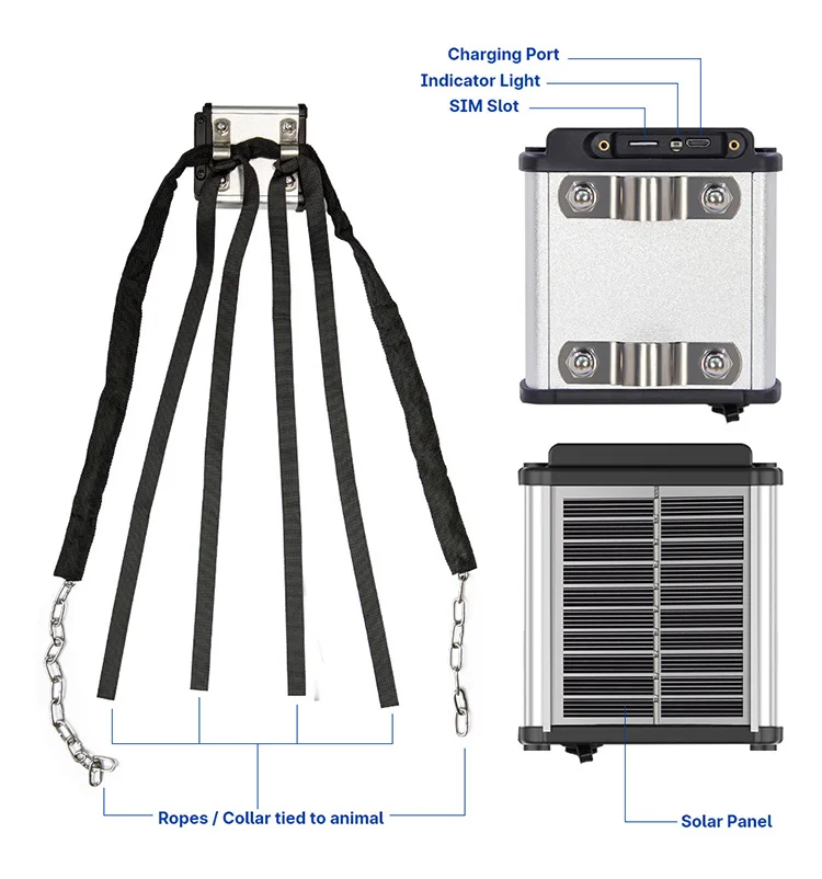 Solar Gps Tracking Device VJOY 4G Nb ioT Remove Alarm Cow Gps Tracker with Solar Panel Auto Charger Animal Location Tracking