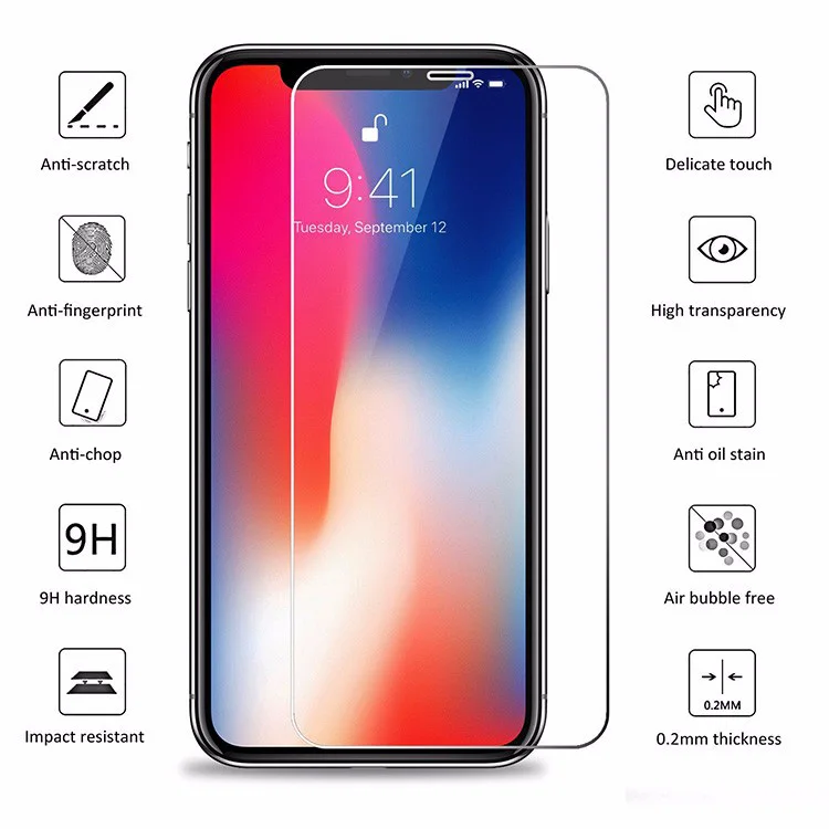 9H 2.5D HD Clear Temperate Glass Full Edge to Edge for iPhone 11 Pro Max 12 Mini Tempered Glass Screen Protector