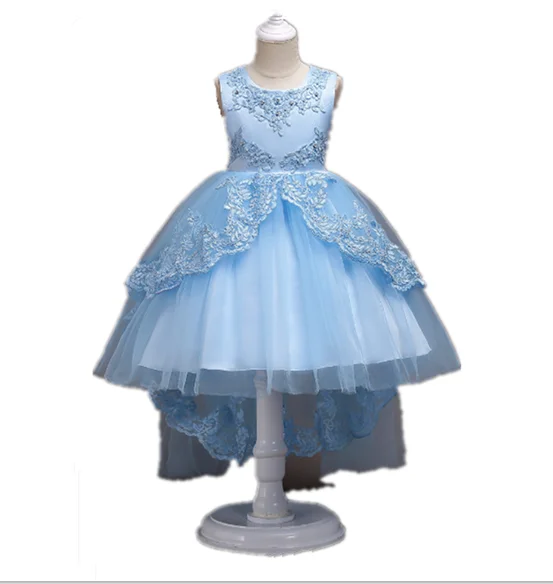 
Lace Applique Beading Teenage Girls Casual Long Bridesmaid Dress For 8 9 10 Years Old Girls 