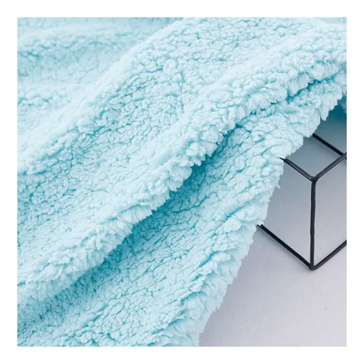 Shaoxing Manufacturer 100% Polyester Faux Soft Cotton Sherpa Fleece Lining Short Pile Faux Fur Plush Fleece Fabric