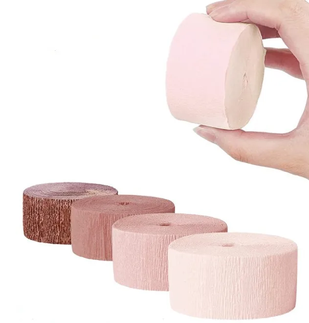 GiveU Wedding Party Supplies Rose Gold Crepe Paper Streamers Tassels Streamer Paper