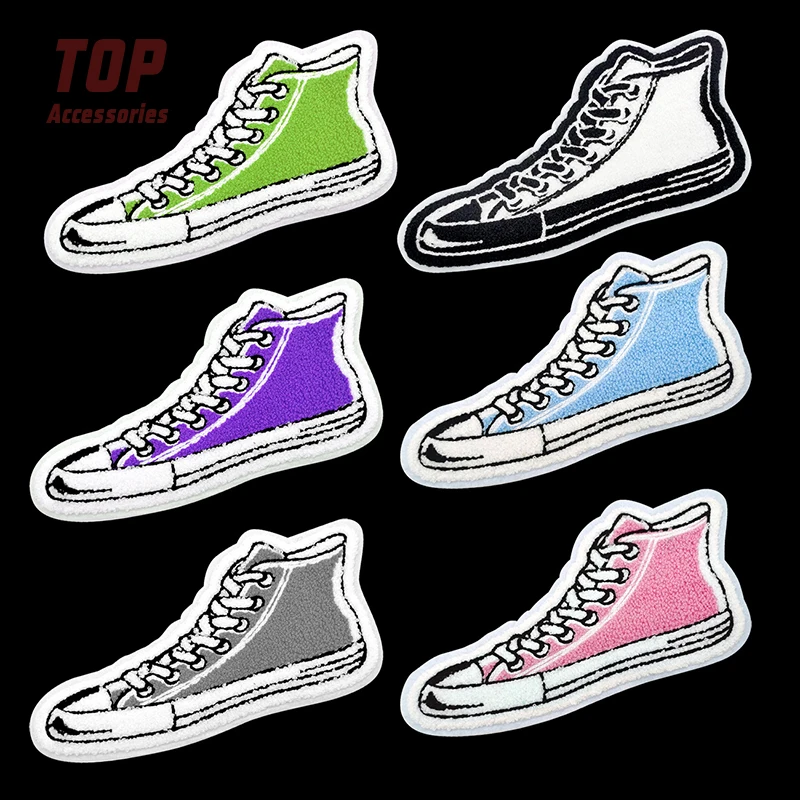 Самые популярные модные брендовые шенильные нашивки для кроссовок, тканевые наклейки