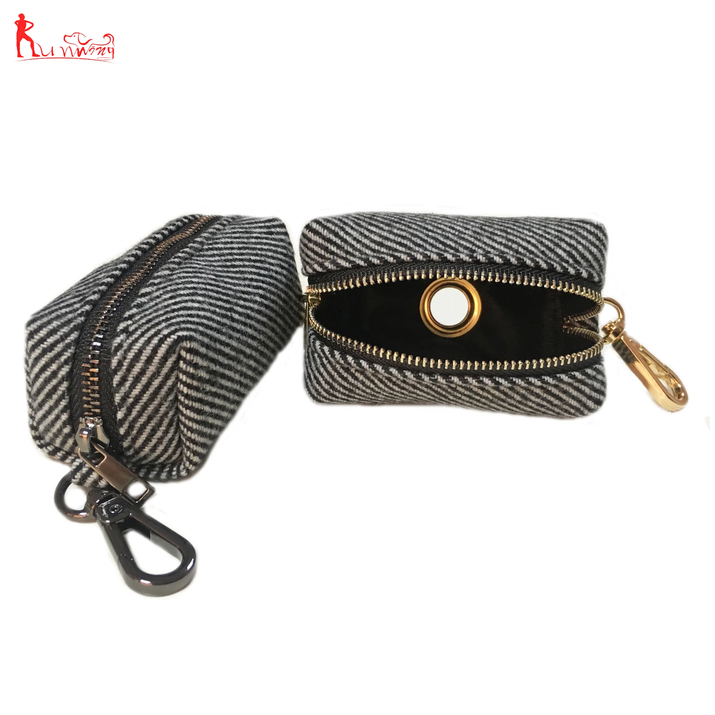 Хлопковая Сумка премиум-класса для уборки собак, сумка-держатель для отходов собак, сумка на молнии с металлическим зажимом, простая в использовании