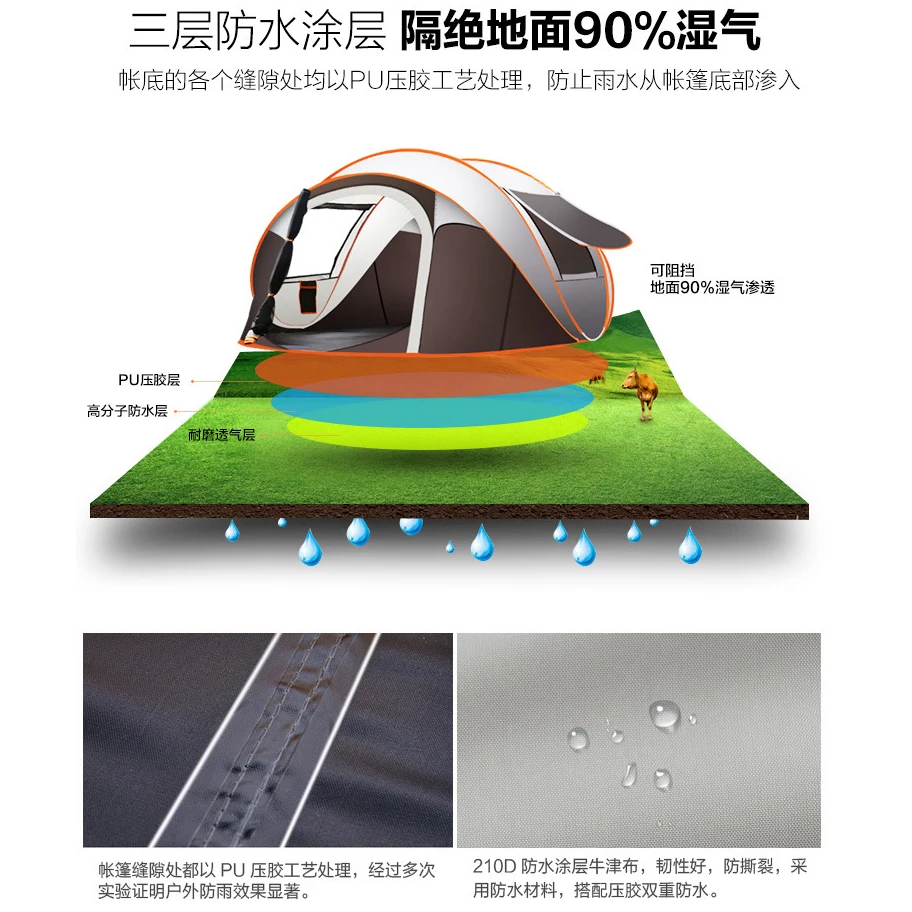 Large Inflatable 4-6 Persons Luxury Buy Automatic Family Waterproof Big Outdoor Camping Tent
