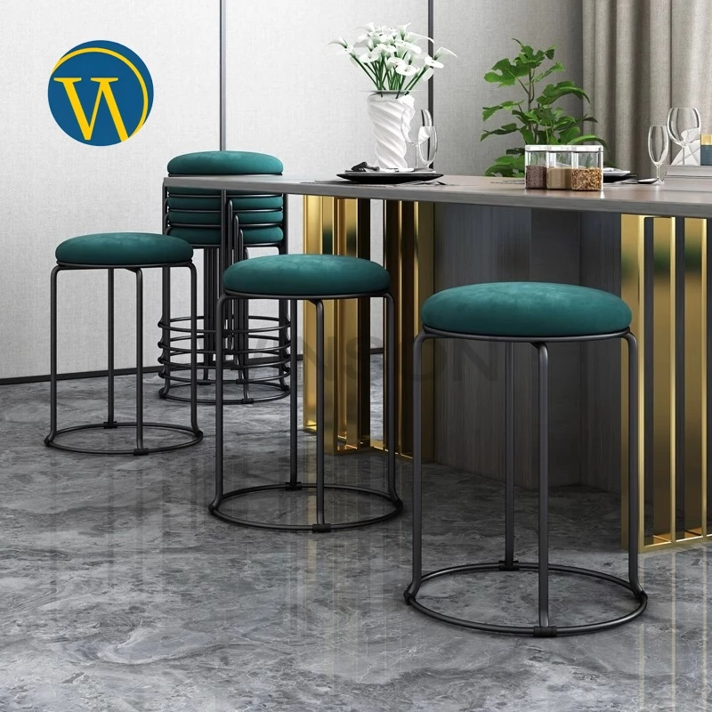 Manufacturers Wholesale Round Household Matte Black Stools Stackable Dining Chairs for Restaurant