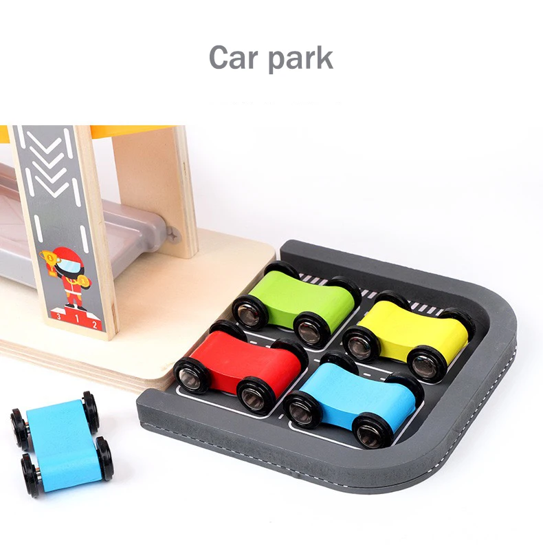 Car Ramp Toys with 8 Mini Cars Parking Lot  Gas Station-Montessori Toys Ramp Racer Toy Gift for Boys Girls Age 3 4 5 6 Years