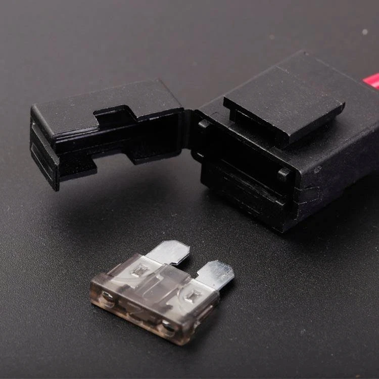 Universal Black Plastic 20A Inline Blade Fuse Holder Box Block for Car Motorcycle 18AWG With Wire