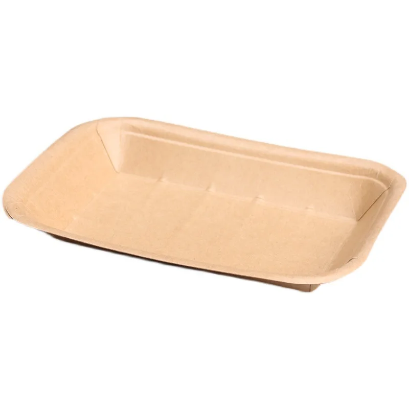 Kraft Brown Paper Food Trays Disposable Grease Resistant Serving  Paper Plates food board Boat Parties  Picnic