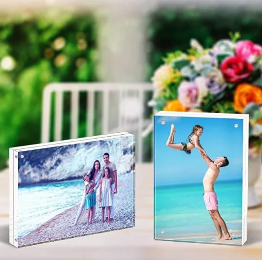 Wholesale clear acrylic magnetic photo frames for home decorate