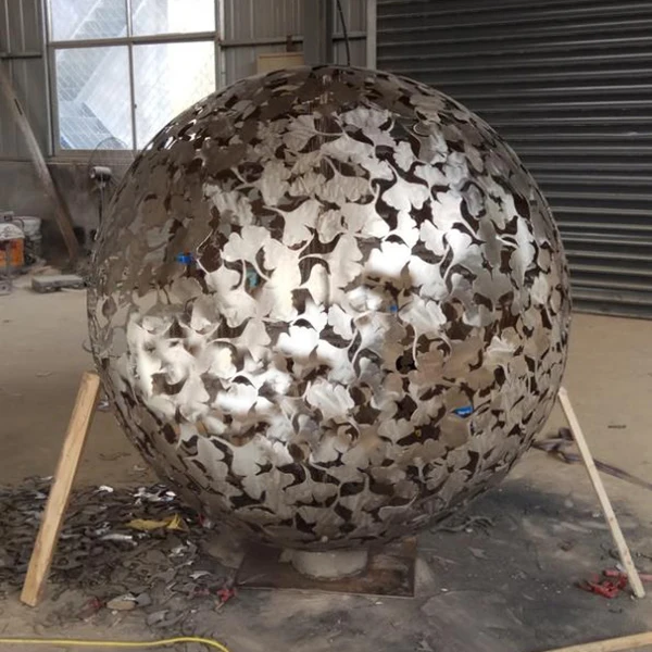 Наружное украшение сферический камин для сада с металлическими шариками стальной паяльник corten