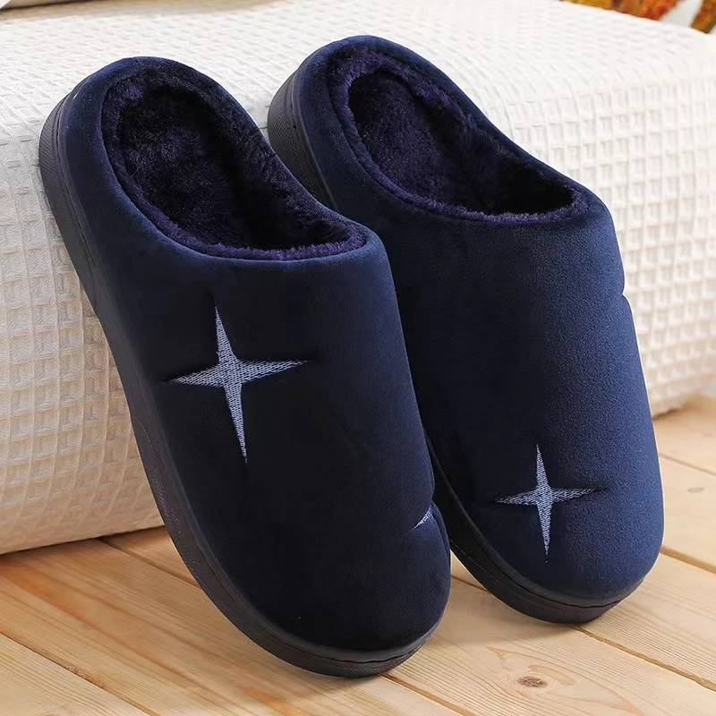 Hot Sale Winter Footwear Flat New Women Thick Indoor Home Non Slip Versatile House Shoes Warm Plush Cotton Slippers for Men
