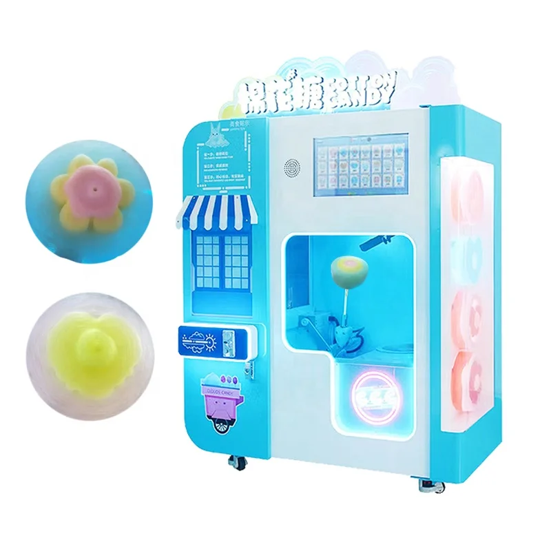 32 Fancy Professional Maker Robot Full Automatic Commercial Cotton Candy Floss Vending Machine For Sale
