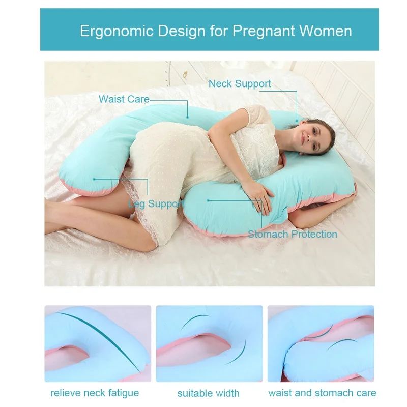 
wholesale newborn baby nursing side sleeper support U shape body oversized pregnancy maternity pillow 