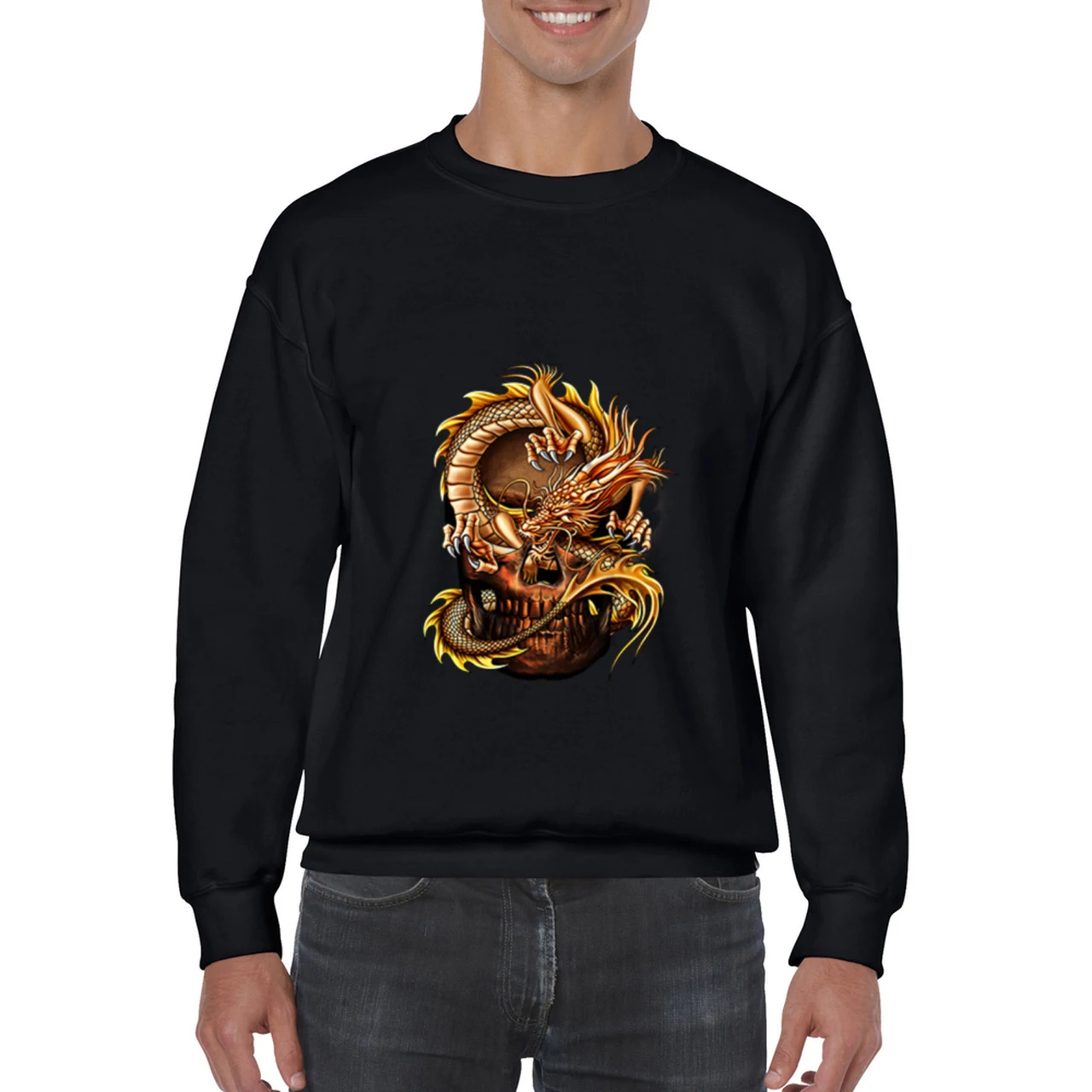 Autumn Winter Pullover Plus size 4XL Brand Streetwear Hoodies Men 100%Cotton Harajuku Dragon Pattern Embroidery Crane Sweatshirt