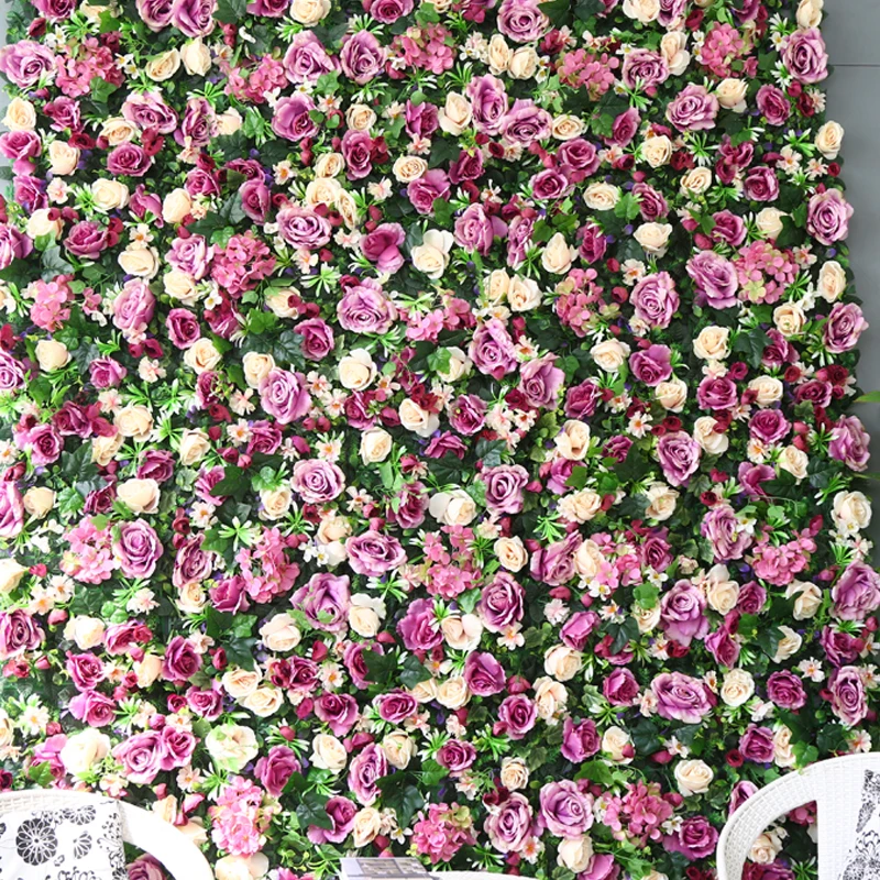 3D Customized Wall Wedding Decoration Silk Materials  40*60cm Floral Wall Backdrop Stage Rose Flower Wall