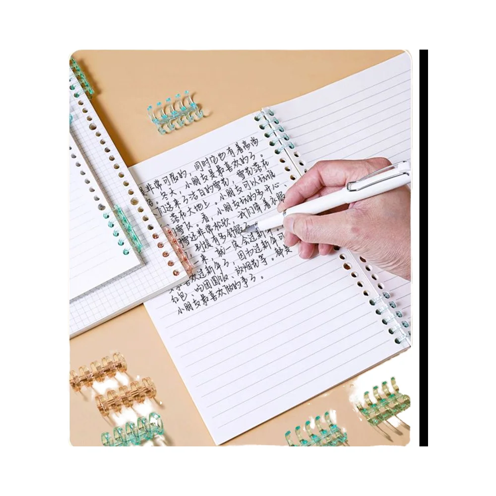 Customizable 5-Hole Plastic Lock Clip Binding Ring PVC Planner Diary Notebook Loose Detachable Replacement Core Spiral Binder