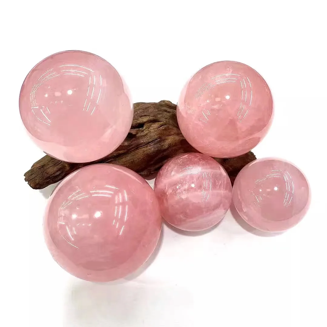 Wholesale natural crystal ball rose quartz sphere transparent quartz sphere complete size