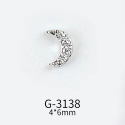 New LZ Nail Con Pendant Moon Star Pearl Lollipop Rabbit Gold Jewelry Nail art zircon G-3137