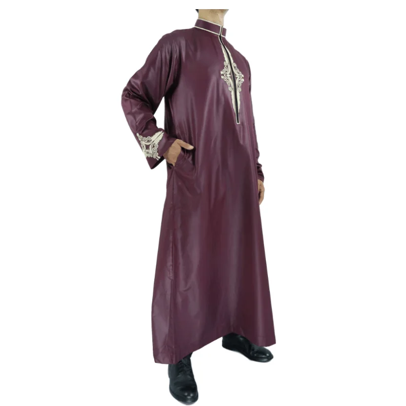  Новый дизайн для взрослых исламские мужские Thobe Jubba мужская мусульманская одежда Daffah
