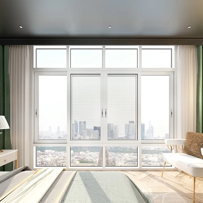 Pvc Windows Double Glaze Slide Window With Roller Shutter