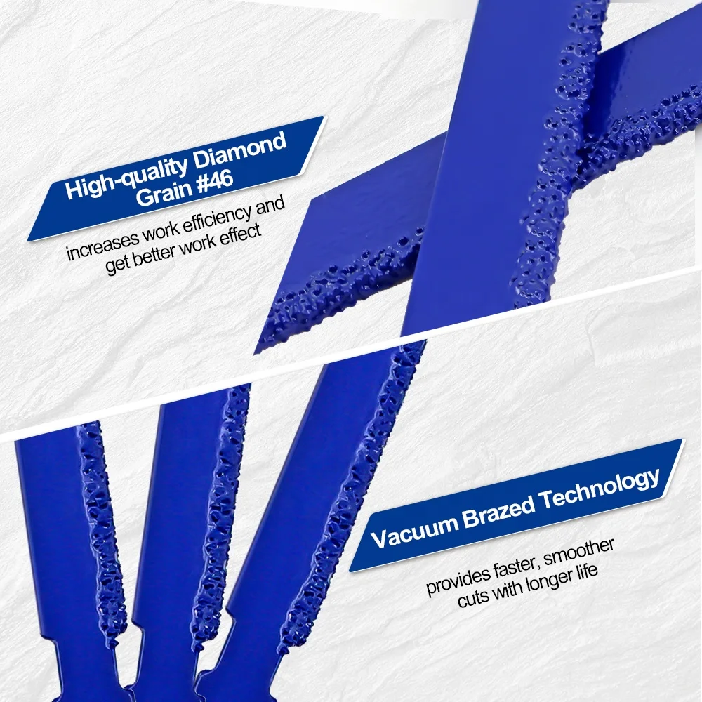 100mm T-Shank Jigsaw Blade Brazed Diamond Coated Jig Saw Blade for Marble Granite Tile Ceramic Power Tools Accessories