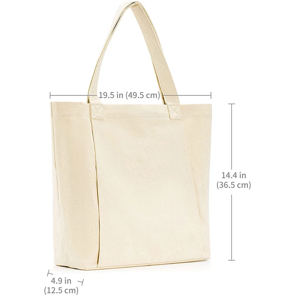 Durable and Foldable Cotton Material Yoga Mat Bag Lightweight Canvas extra Large Zipper Inner Pocket for Cellphone Items