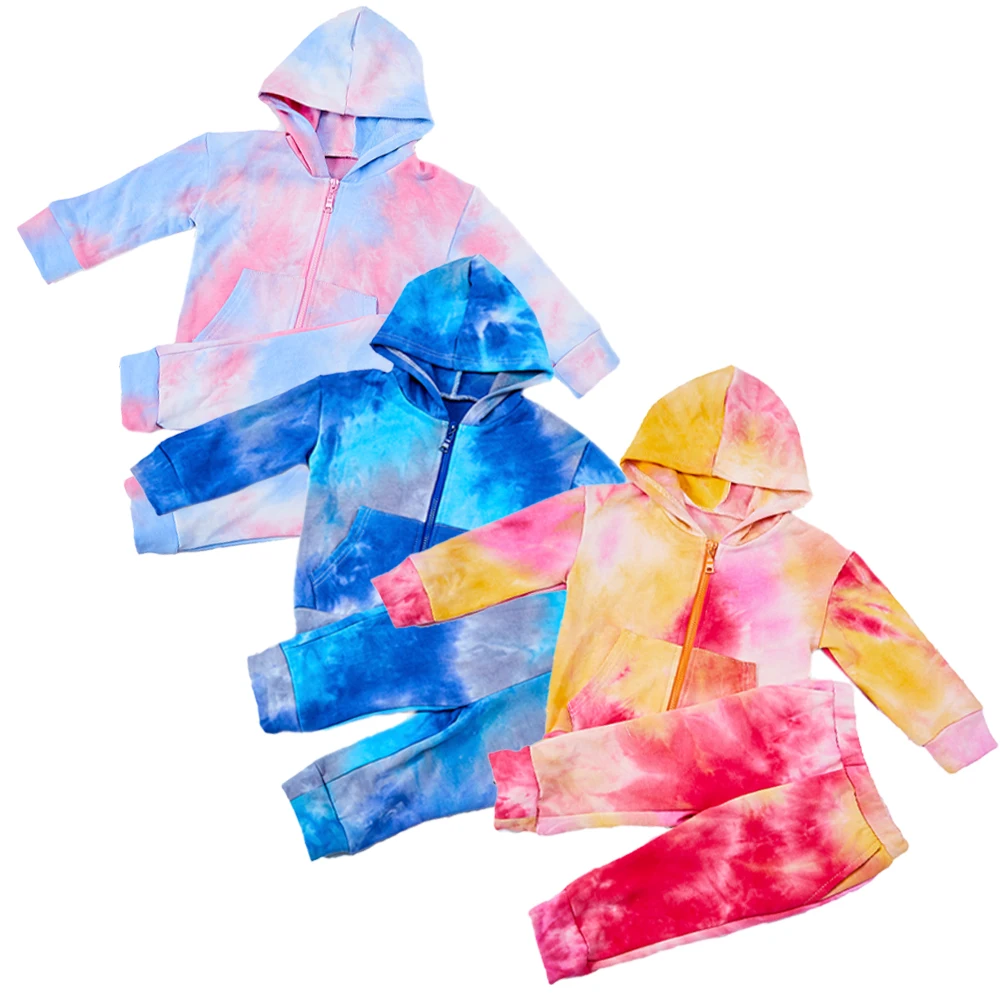 Hot Selling Kids Coats Zippers Baby Boy Hoodie Children Clothes Mommy And Me Kids Tie Dye Outfits