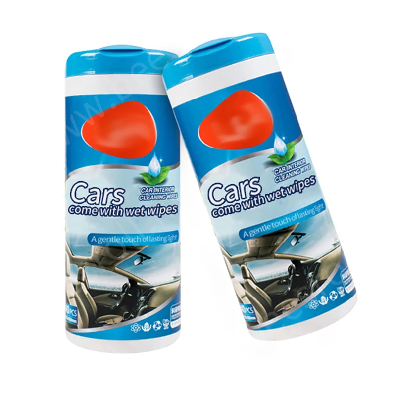 Cars wet wipes factory direct car interior cleaning wipes effective on vehicle dashboards, vinyl, fabric
