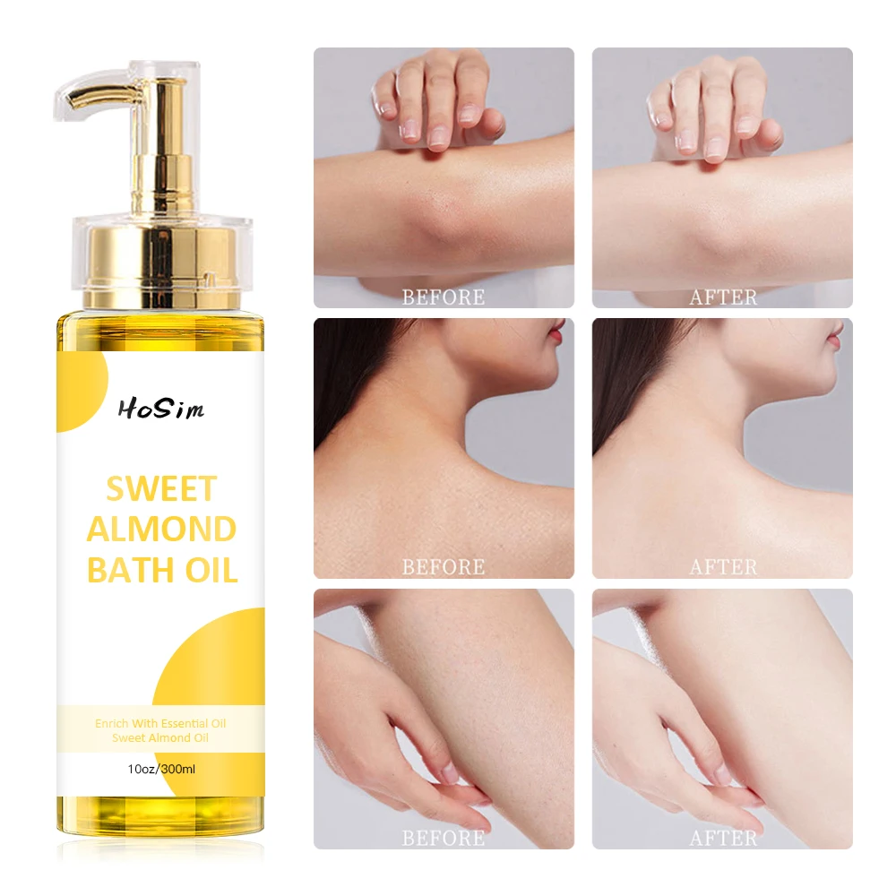 Free Sample Customized Shower Gel Moisture Natural Sweet Almond Bath Oil Organic Bath Essential Oil Body Wash