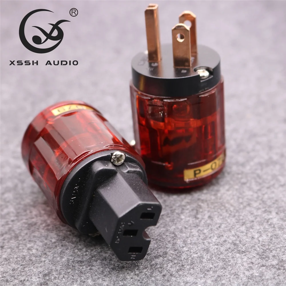 Электрический разъем переменного тока YIVO XSSH AudioHIFI электропитания для кабеля IEC US с покрытием из красной меди динамика 3 контакта штекер гнездо 15