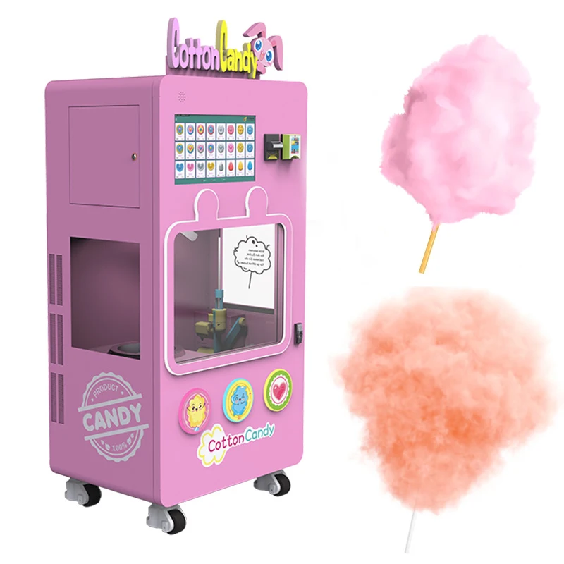 Automatic electric cotton candy maker electric cotton candy machine cover cart sugar candy