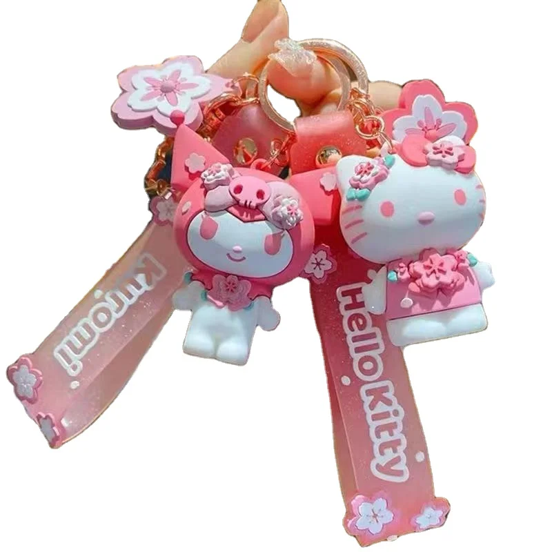 New Cute Black Rice Melody Movie Cartoon Keychain Kawai Sakura Doll Keychain Kuromi Wholesale