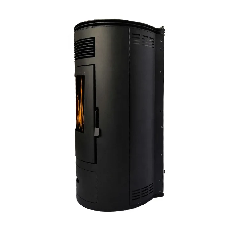 Portable Modern Fireplace Low Noise Smokeless 12 Kw Pellet Fireplaces Energy Saving Stove Cast Iron