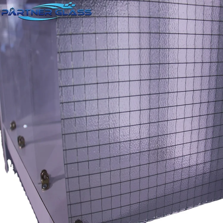 PARTNER GLASS Wire mesh glass 6MM 8MM Heat Resistant Fire Proof Artic patterned glass for decorative door