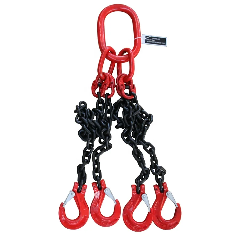 On Promotion Alloy steel multi-leg 2 3 4 leg g80 Lifting Chain Sling With Hook