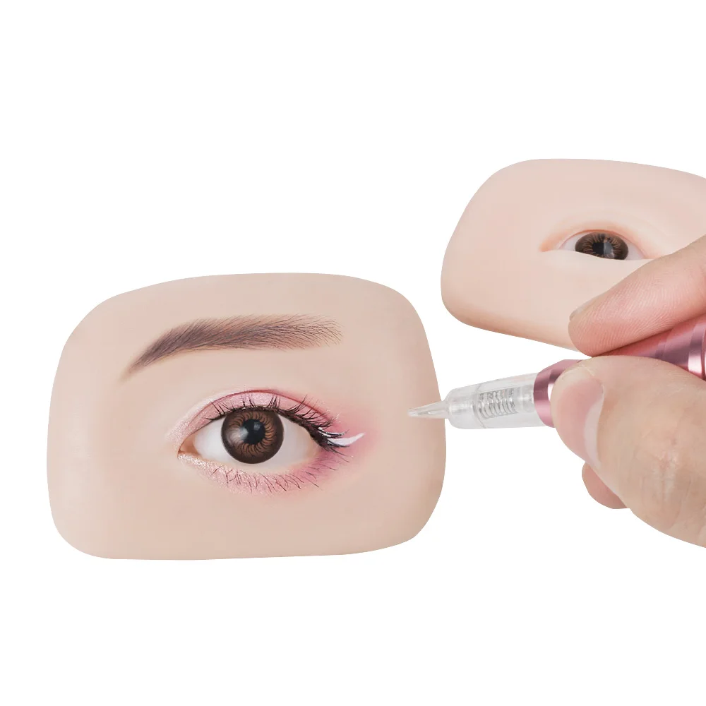 eyebrow microblading silicone skin practice pad Model Tattoo Practice Skin Microblading Soft Eyes Model With Eyeball