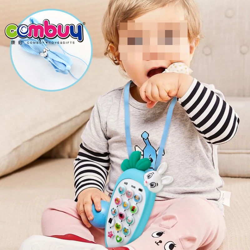 Mobile musical bite rabbit baby early learning kids cell phone toys