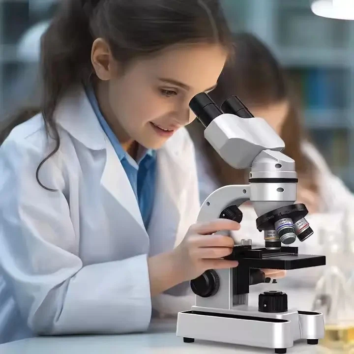 Новая научная 2025 40X-16000X бинокулярные микроскопы со светодиодной подсветкой обучают студентов биологии и детей паровые игрушки